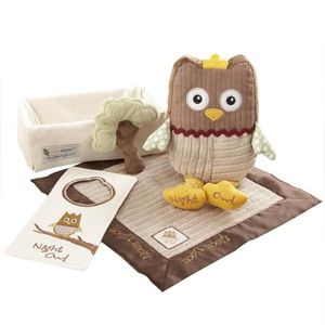 NWT Baby Aspen My Little Night Owl 5PC Gift Set Plush Rattle Crinkle Toy Lovie
